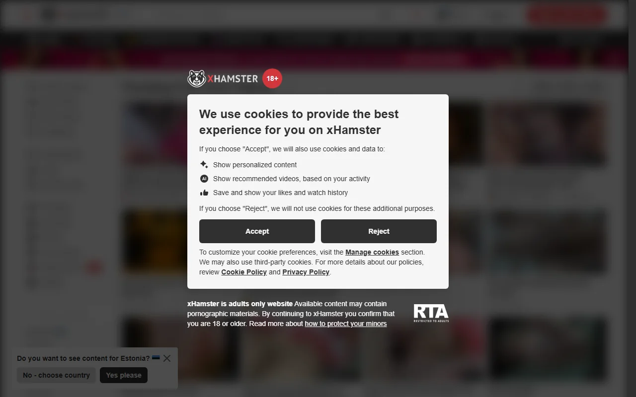 Screenshot of Xhamster